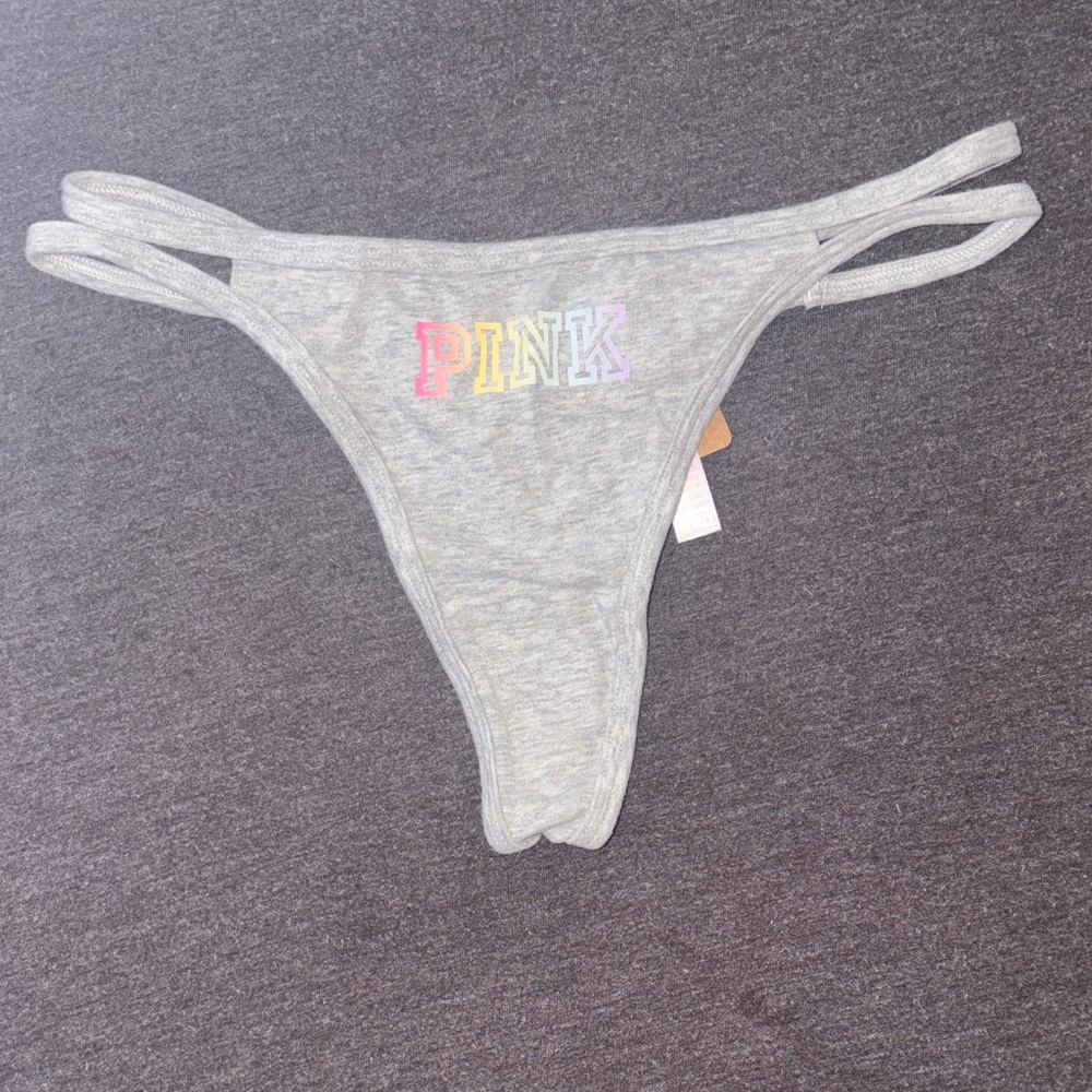 Victoria's Secret Gray Panties with Pink Logo